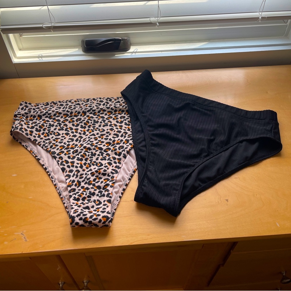 Xhilaration Ribbed High Rise Bikini Bottoms size Juniors Large - Buy 1 or Both!
